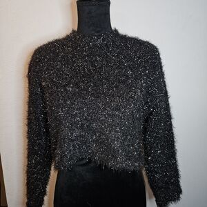 art class Black Sparkle Fuzzy Sweater